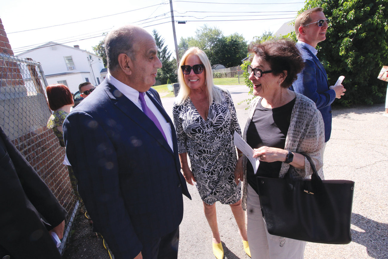 THE NEXT BIG STEP: Mayor Joseph Solomon participated in ceremonies yesterday as the EBCC announced plans to provide 7 permanent housing units. He is joined by EBCC director Judy Earle and Barbara Sokoloff who engineered financancing of the $1.8 million project.